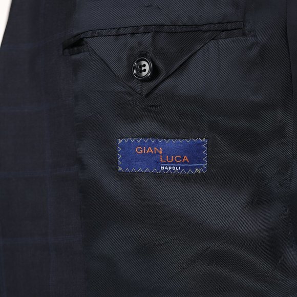 Gianluca Isaia Napoli Wool Suit Blue Windowpane - Picture 9 of 14